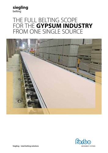 Siegling Belting – Gypsum Industry