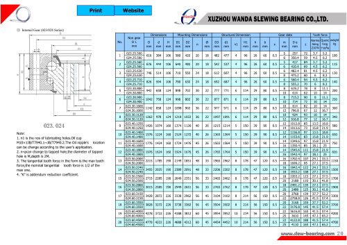 023 & 024 series slewing ring