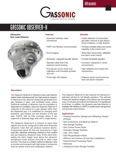 Gassonic Observer-H Ultrasonic Gas Leak Detector