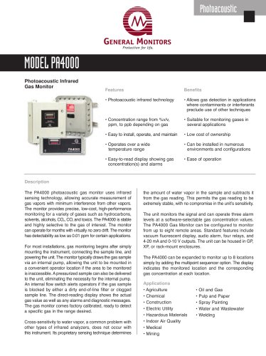 PA4000 Photoacoustic Gas Monitor