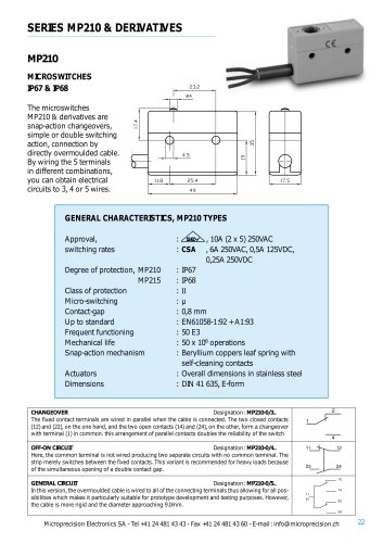 MICROSWITCHES MP210