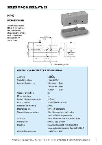 MICROSWITCHES MP40