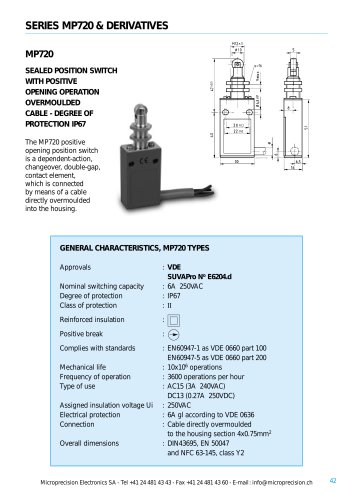 MP720 High Temperature Sealed Position Switches