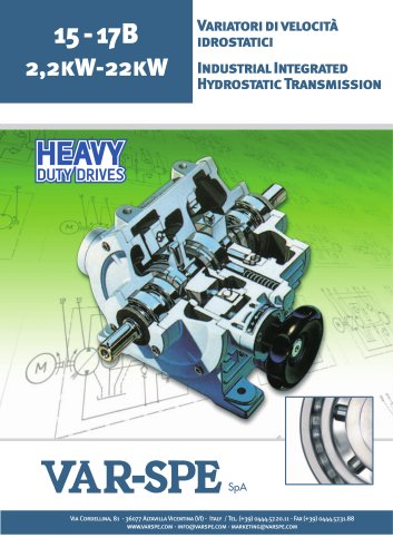 Heavy duty hydrostatic speed variators 