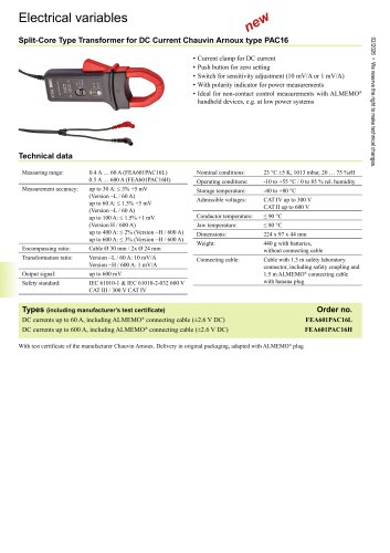 Split-Core Type Transformer for DC Current 
