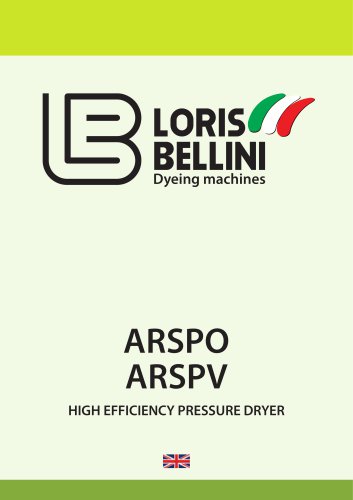 ARSPO – ARSPV High efficiency pressure dryer