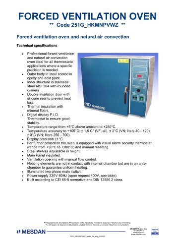 FORCED VENTILATION OVEN