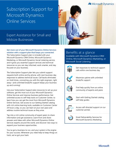 Subscription Support for Microsoft Dynamics Online Services