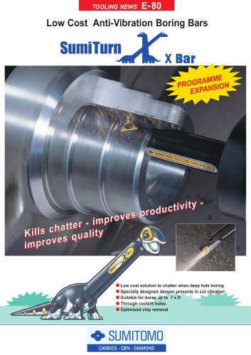 Low Cost Anti-Vibration Boring Bars SumitTurn X-Bar Series.