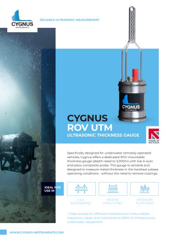 Cygnus ROV UTM Ultrasonic Thickness Gauge