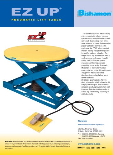 EZ UP ® Pneumatic Lift Table