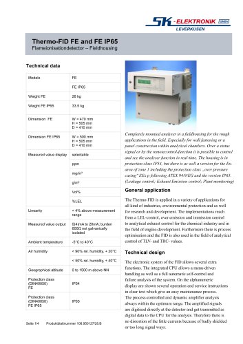 Thermo-FID FE and FE IP65