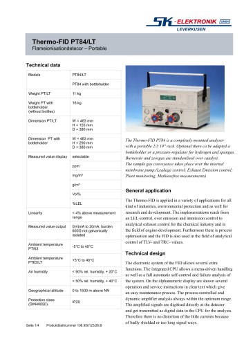 Thermo-FID PT84/LT