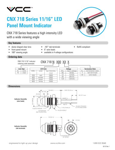 CNX 718 Series 11/16? LED  Panel Mount Indicator