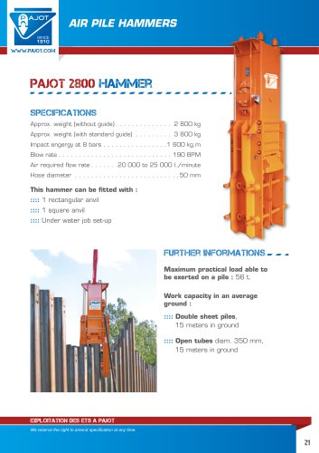 PAJOT 2800 hammer