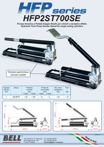 HFP SERIES - Single-effect single stage manual hydraulic pump