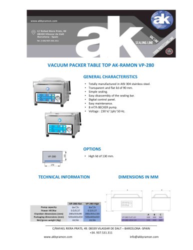 VACUUM PACKER TABLE TOP AK-RAMON VP-280