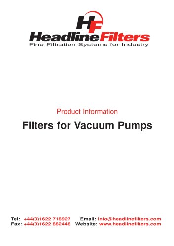 Filters for Vacuum Pumps