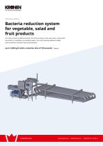 Bacteria reduction system for vegetable, salad and fruit products