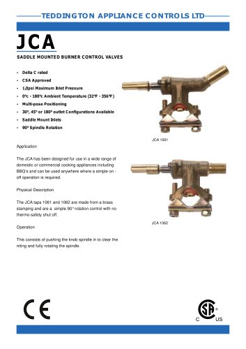 JCA Series Non-Safety Gas Tap