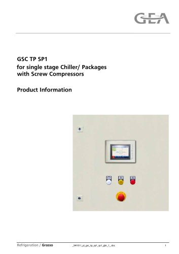 GSC TP for Grasso screw compressors, single stage packages and chillers