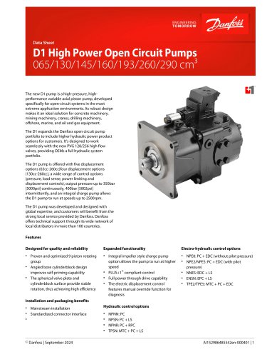 D1 High Power Open Circuit Pumps