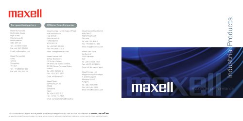 Maxell Industrial Range Brochure