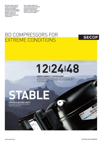 BD Direct Current Compressors for 12/24/48 V