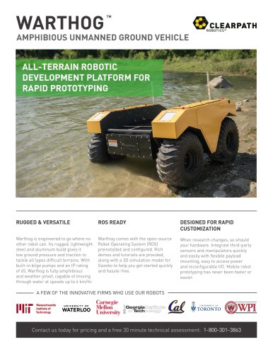 WARTHOGTM AMPHIBIOUS UNMANNED GROUND VEHICLE