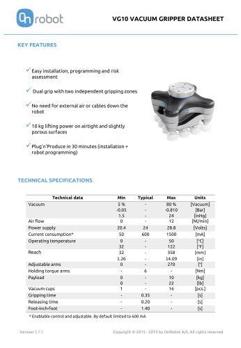 VG10 VACUUM GRIPPER