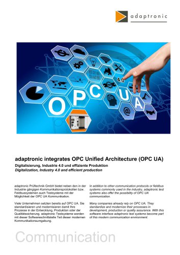 adaptronic integrates OPC Unified Architecture