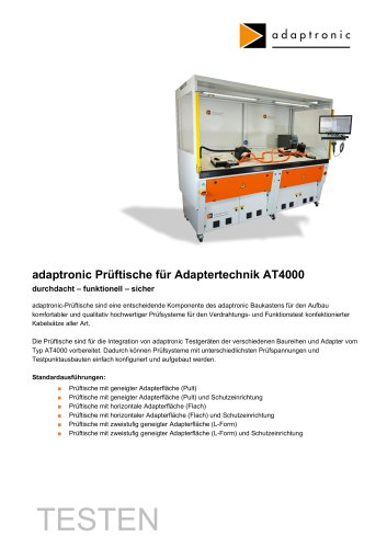 adaptronic Prüftische für Adaptertechnik AT4000