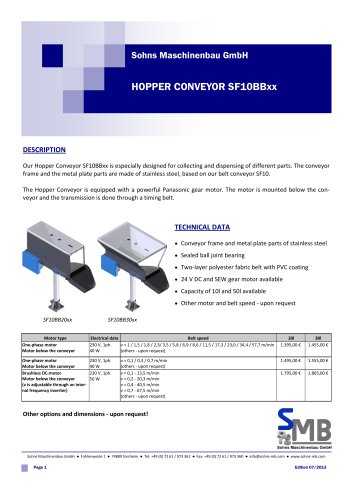 HOPPER CONVEYOR SF10BBxx