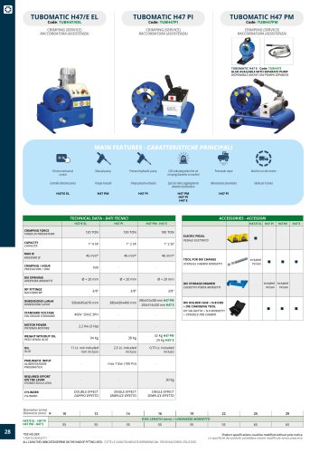 TUBOMATIC H47/E EL,TUBOMATIC H47 PI,TUBOMATIC H47 PM