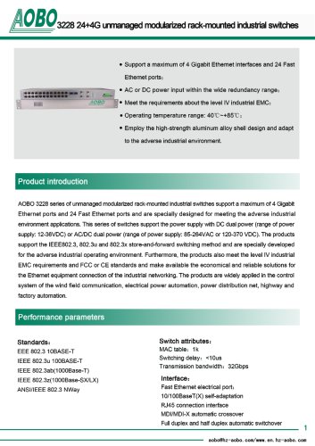 AOBO 3228(24+4G port) Unmanaged Industrial Ethernet Switch