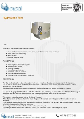 Hydrostatic filter