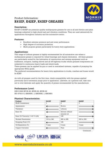 K41EP, K42EP, K43EP GREASES