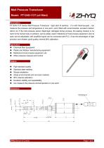 ZHYQ PT124G-113T oil filled melt pressure transducer