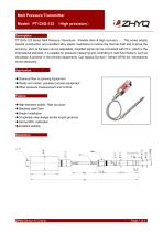 ZHYQ PT124G-123 high accuracy flexible melt pressure transmitter for plastic extruder