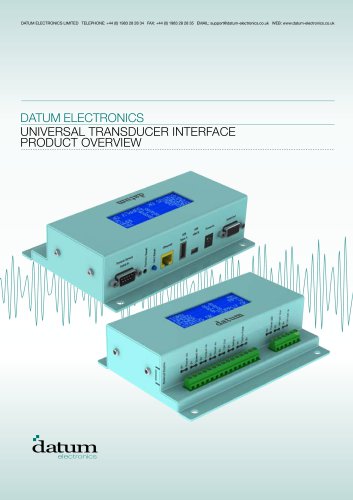 UNIVERSAL TRANSDUCER INTERFACE PRODUCT OVERVIEW