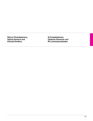 Silicon Photodetectors, Optical Sensors and Infrared Emitters