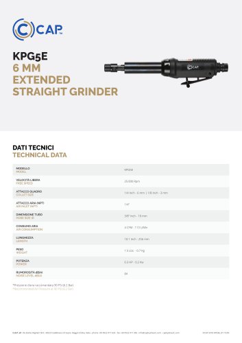 KPG5E 6 MM EXTENDED STRAIGHT GRINDER