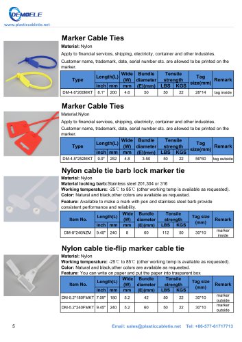 DEMOELE-Barb lock marker tie