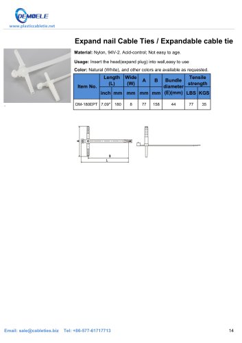 DEMOELE- Expand nail Cable Ties