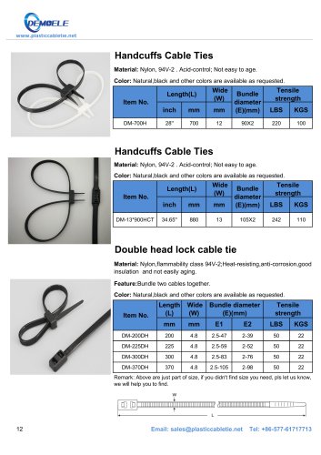 DEMOELE- Handcuffs Cable Ties