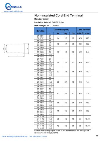 DEMOELE- Non-Insulated Cord End Terminal (2)