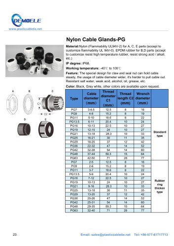 DEMOELE- Nylon Cable Glands-PG