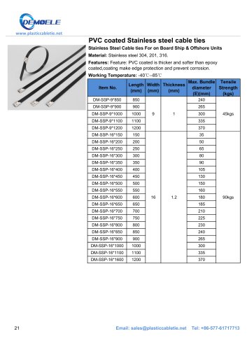 DEMOELE-PVC coated Stainless steel cable ties