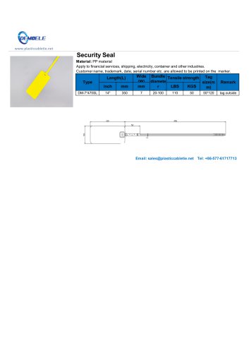 Security Seal with large tag