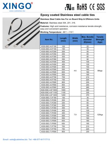 XINGO-Epoxy coated stinless steel cable tie